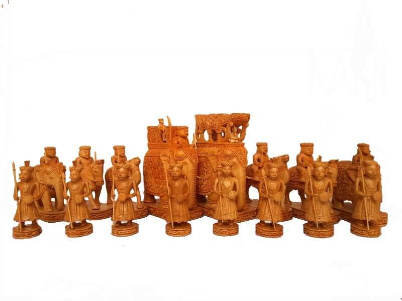 indian wood chess piece
